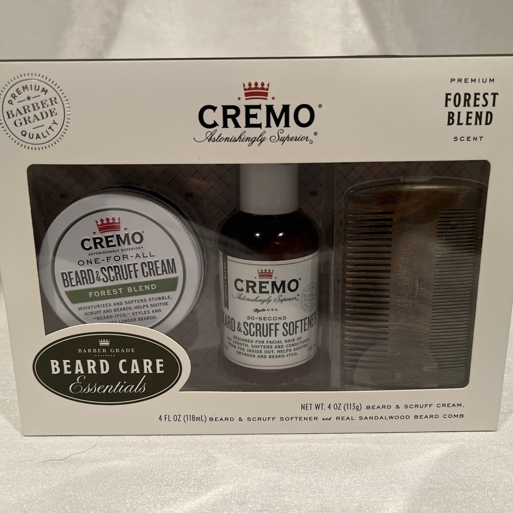 NEW CREMO FOREST BLEND BEARD CREAM‎ BEARD SOFTENER BRUSH SET BEARD CARE GROOMING